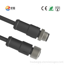 M12A CODE 2-8P Waterproof Connector with Metal nut